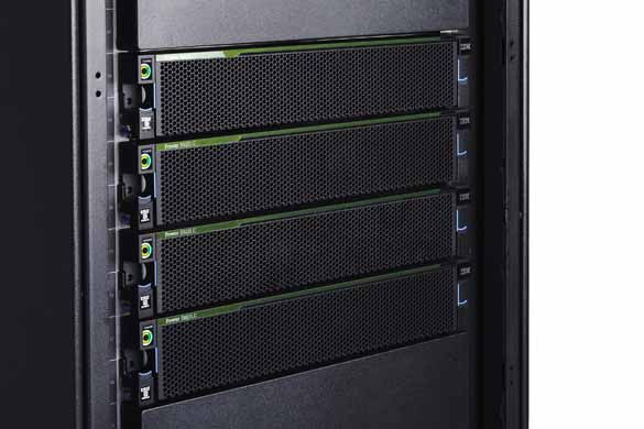 Rack of new IBM Power Systems S822LC for High Performance Computing servers